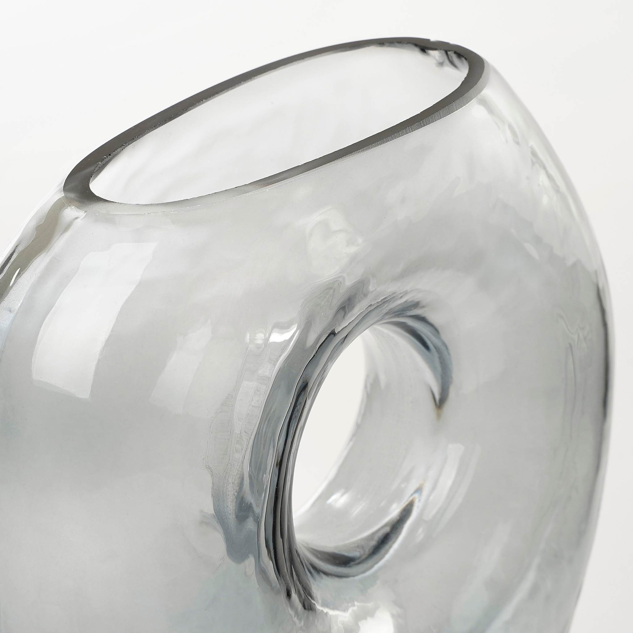 Mica Decorations Vaas Jay - 18x7x22 cm - Glas - Grijs