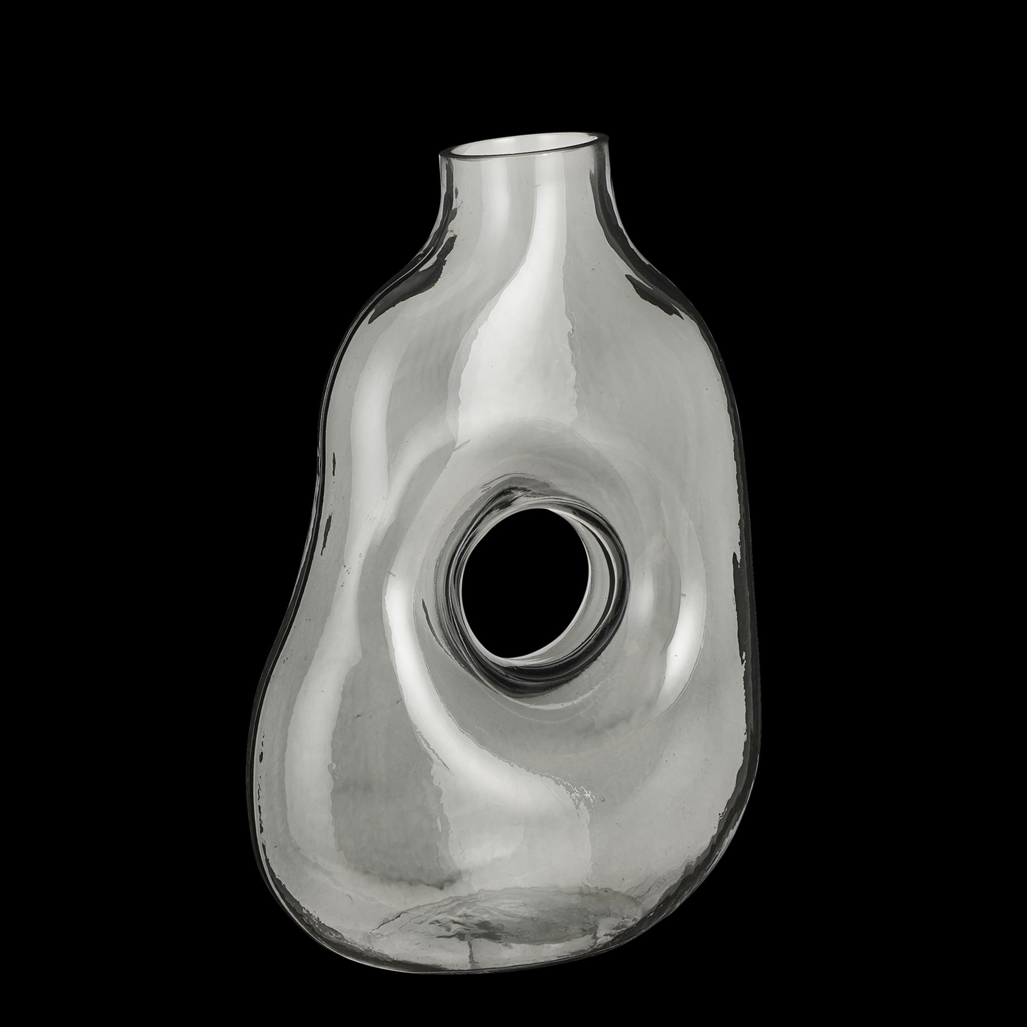 Mica Decorations Vaas Jay - 18x10x25 cm - Glas - Lichtgrijs