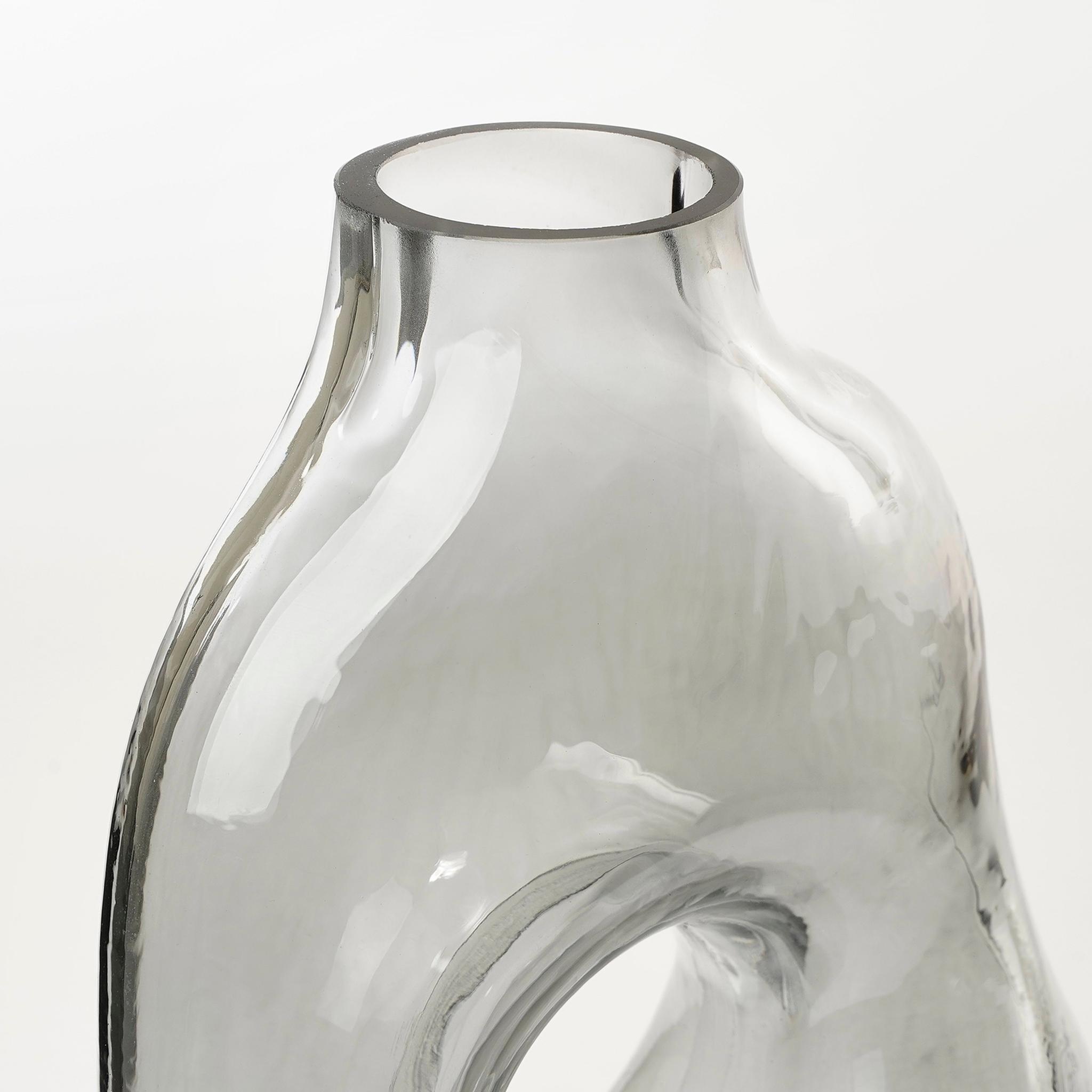 Mica Decorations Vaas Jay - 18x10x25 cm - Glas - Lichtgrijs
