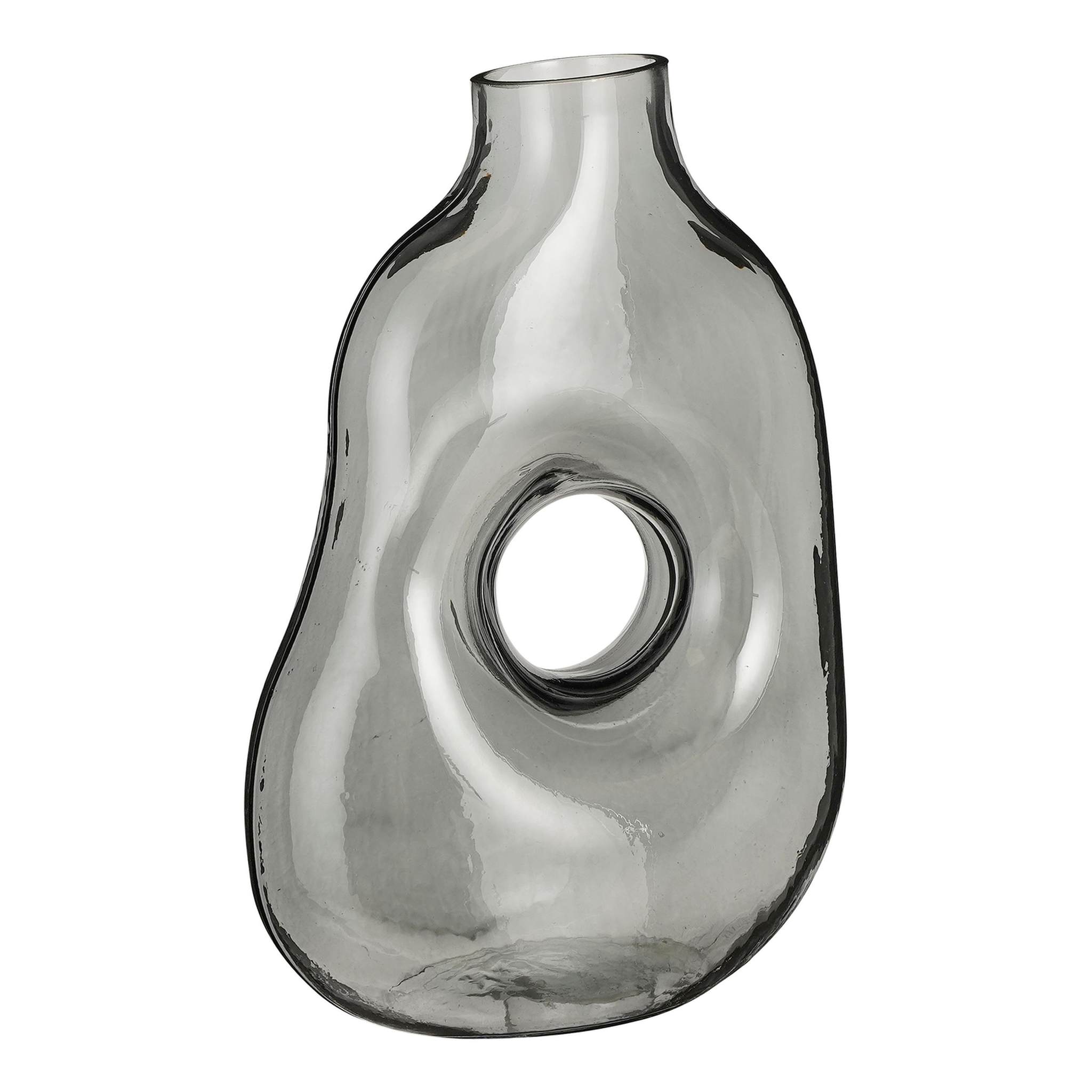 Mica Decorations Vaas Jay - 18x10x25 cm - Glas - Lichtgrijs