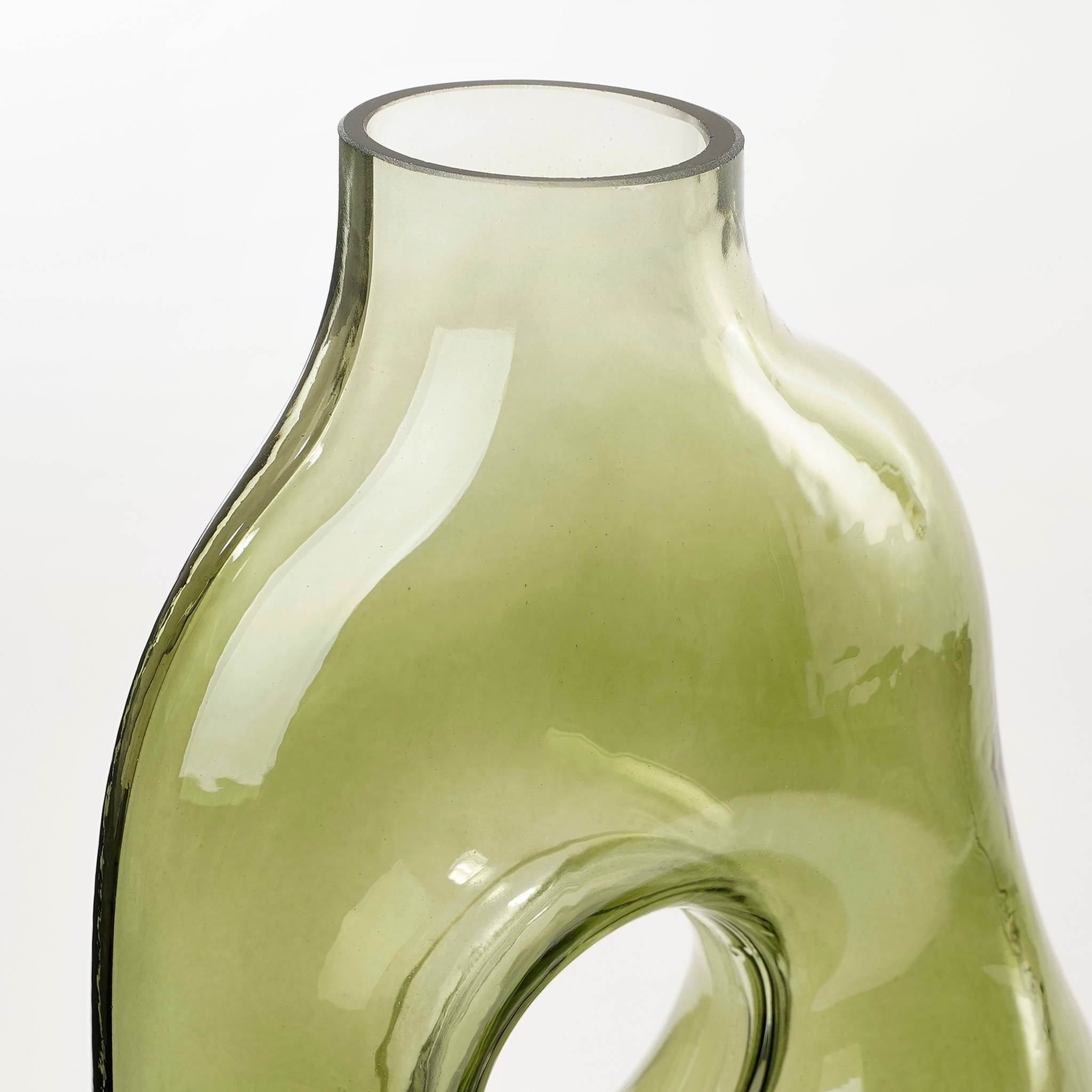 Mica Decorations Vaas Jay - 18x10x25 cm - Glas - Lichtgroen