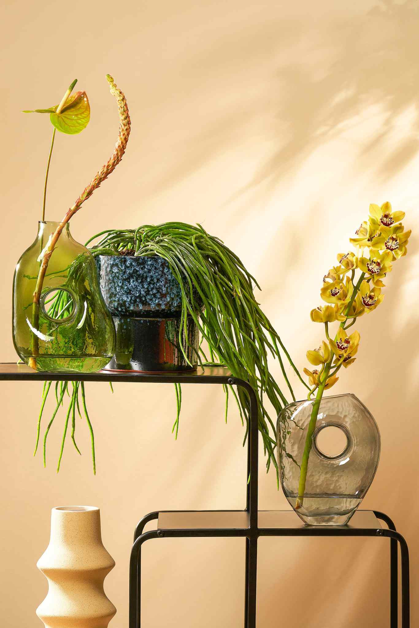 Mica Decorations Vaas Jay - 18x10x25 cm - Glas - Lichtgroen