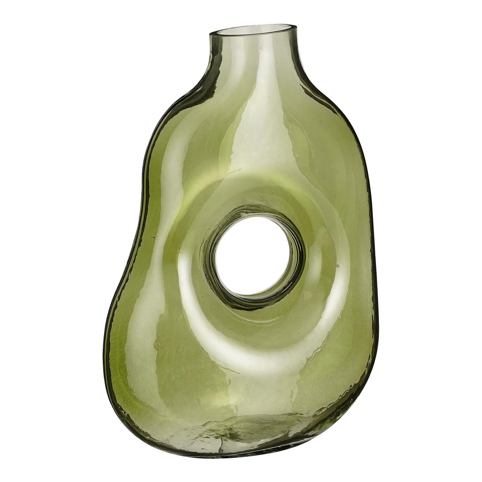 Mica Decorations Vaas Jay - 18x10x25 cm - Glas - Lichtgroen