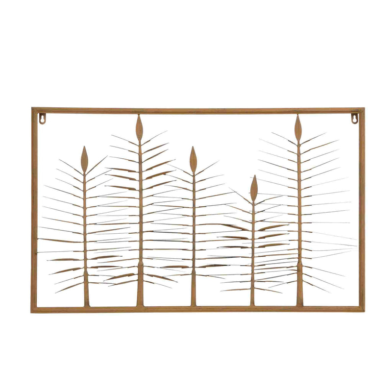 Mica Decorations Deco Object Leaf - 78x3.5x48 cm - Ijzer - rust