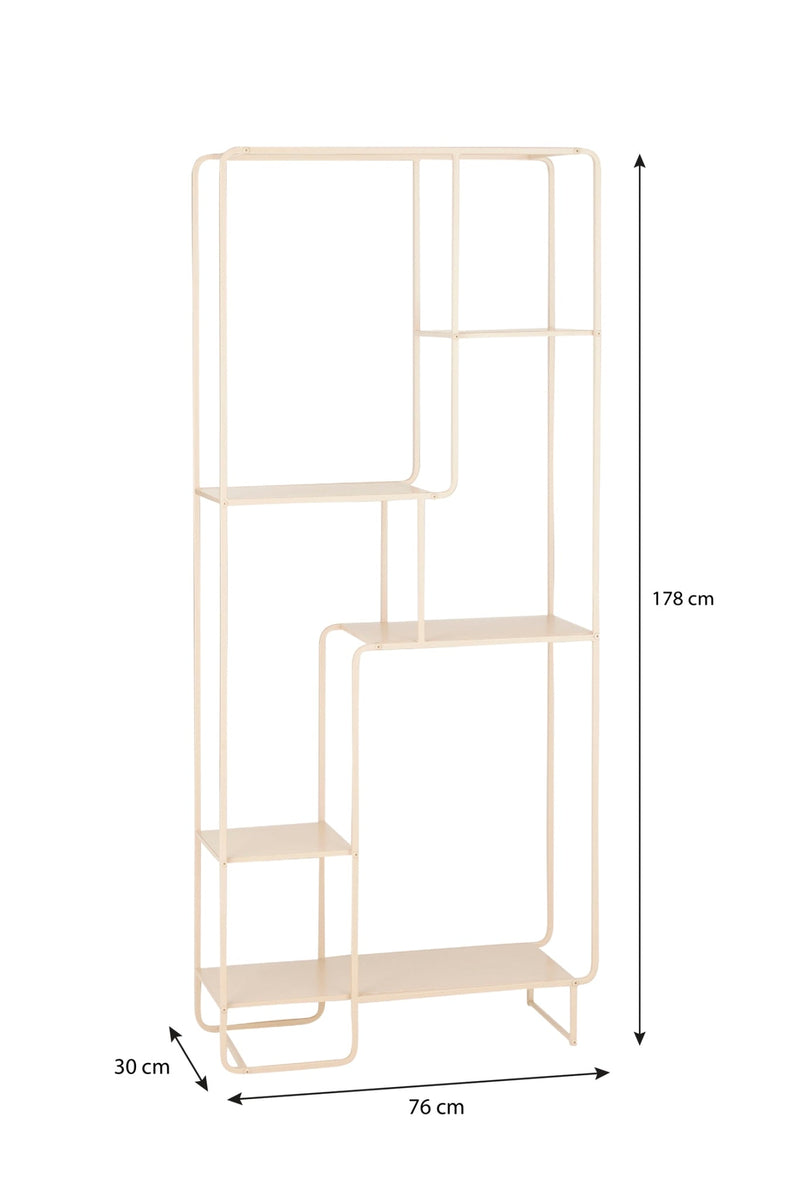 Mica Decorations Kast Jules - 76x30x178 cm - Ijzer - Licht Bruin