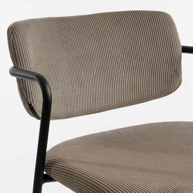 Mica Decorations Barkruk Nanet - 53x46x91 cm - Fluweel - Beige