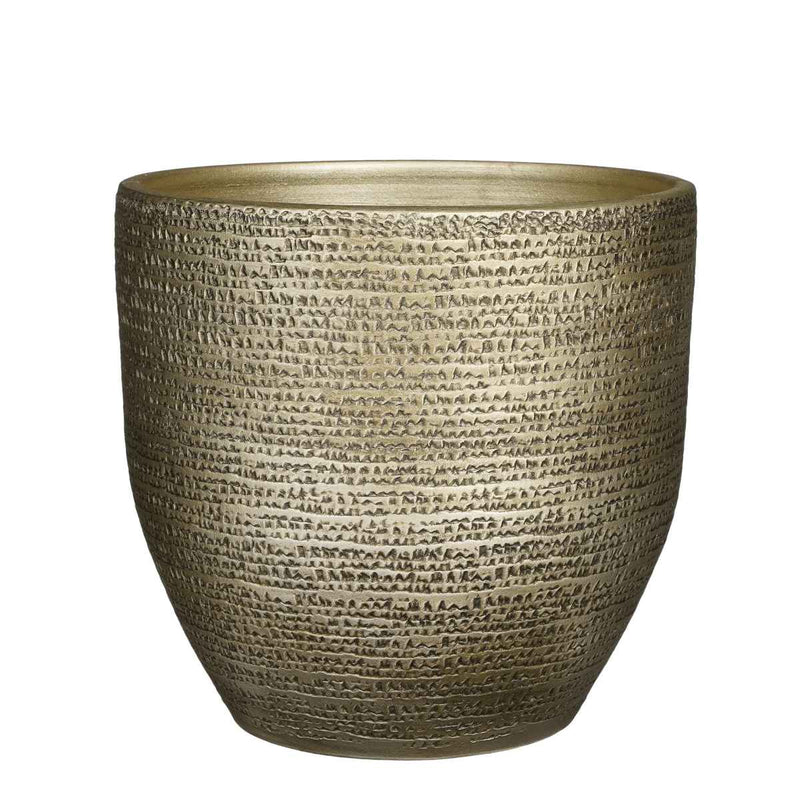 Mica Decorations Carrie Bloempot - 35x35x32 cm - Terracotta - Goud