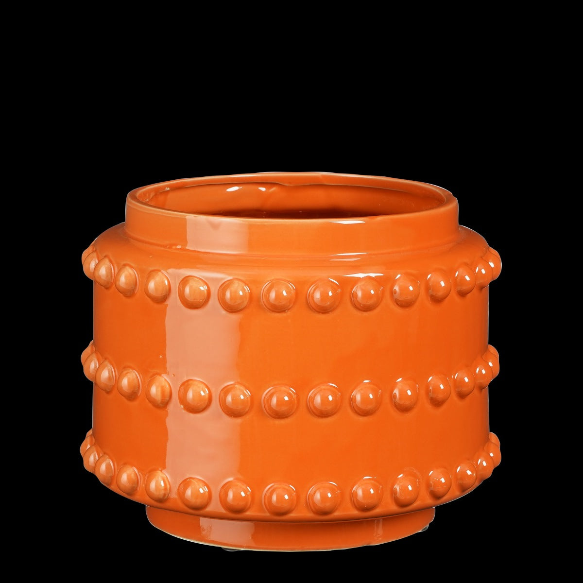 Mica Decorations Boaz Bloempot - 22x22x19 cm - Keramiek - Oranje