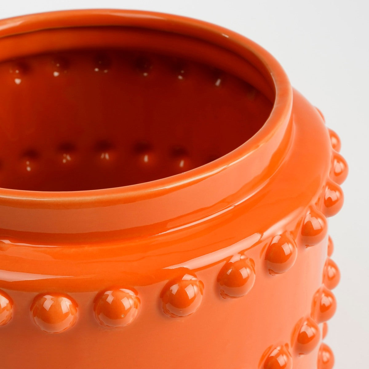 Mica Decorations Boaz Bloempot - 22x22x19 cm - Keramiek - Oranje
