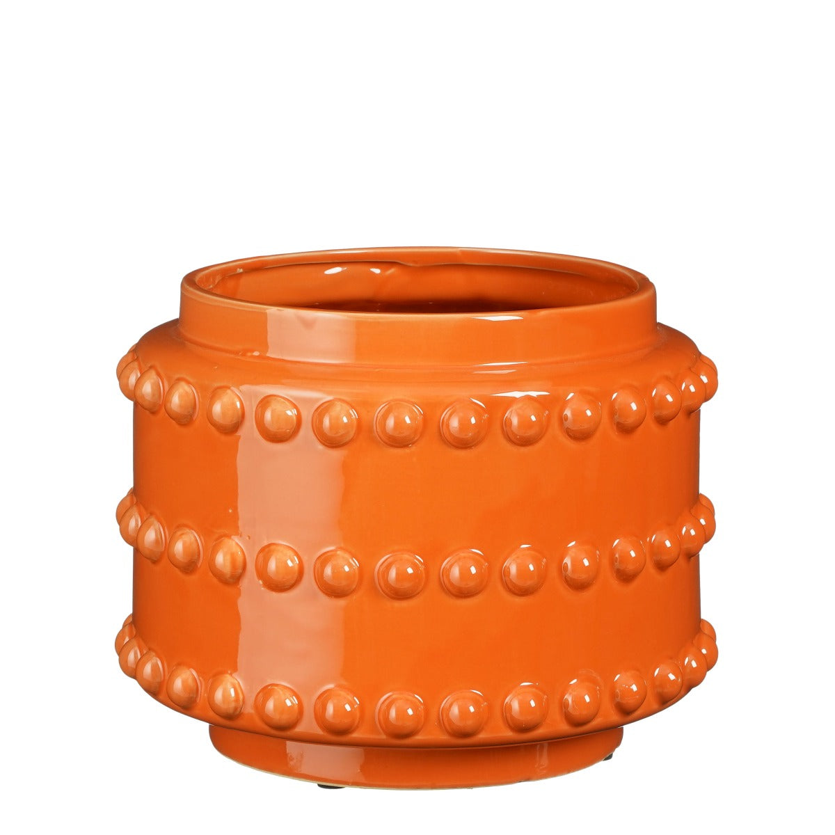 Mica Decorations Boaz Bloempot - 22x22x19 cm - Keramiek - Oranje