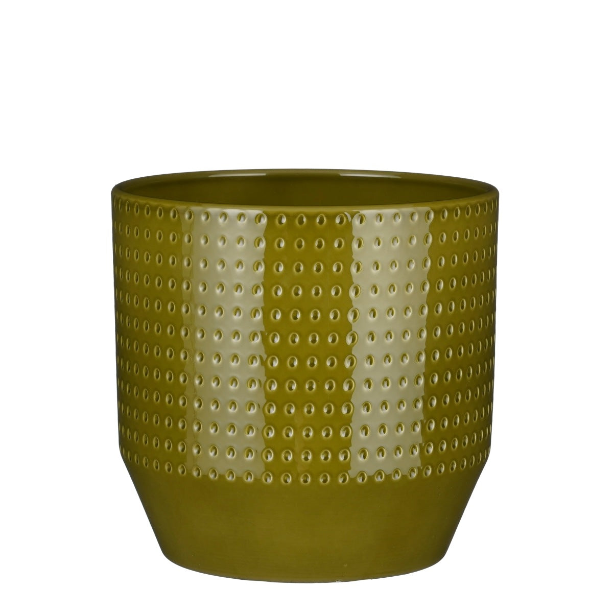 Mica Decorations Bloempot Nola - 21x21x21 cm - Keramiek - Groen