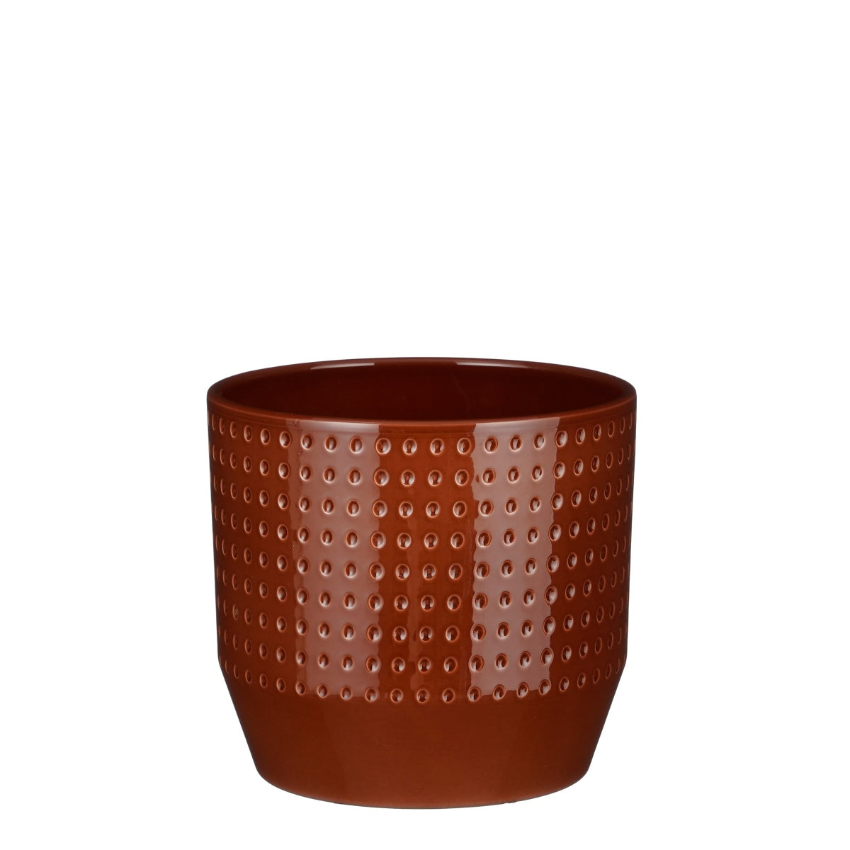 Mica Decorations Bloempot Nola - 17x17x16 cm - Keramiek - Bruin