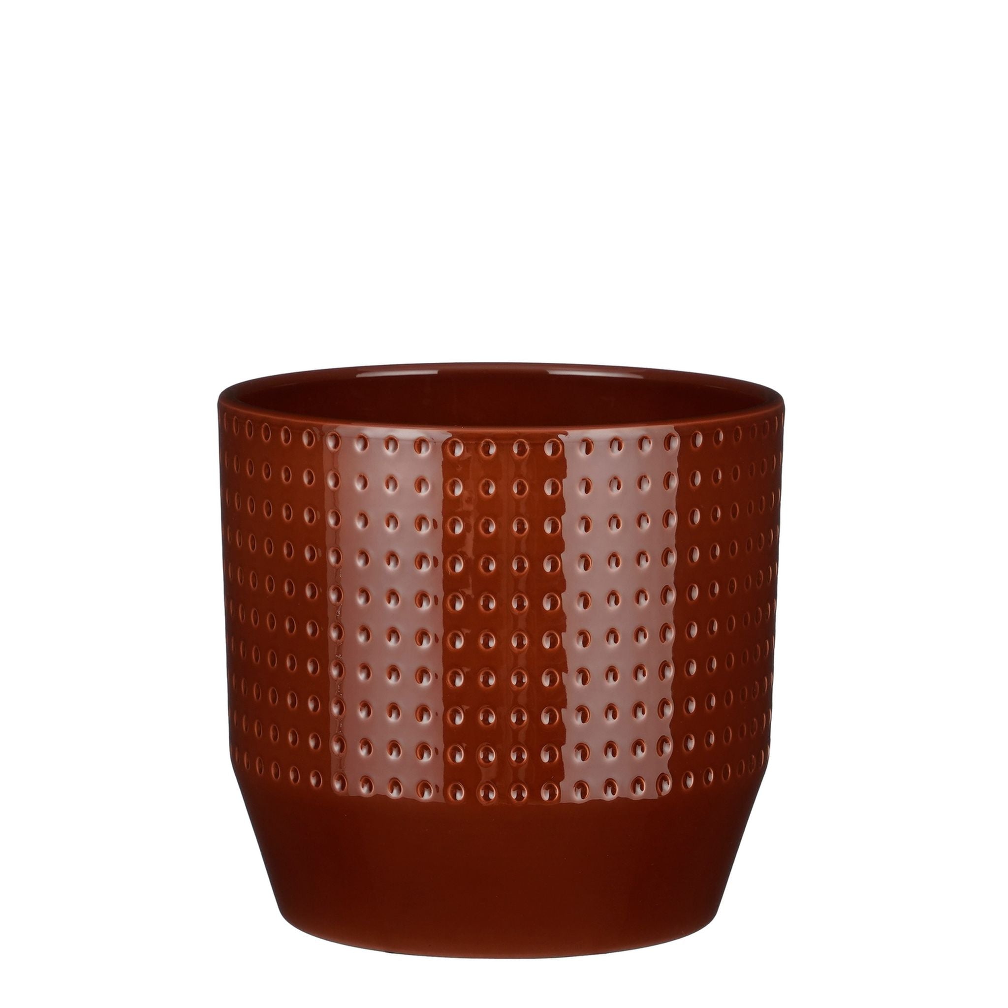 Mica Decorations Bloempot Nola - 19x19x18 cm - Keramiek - Bruin