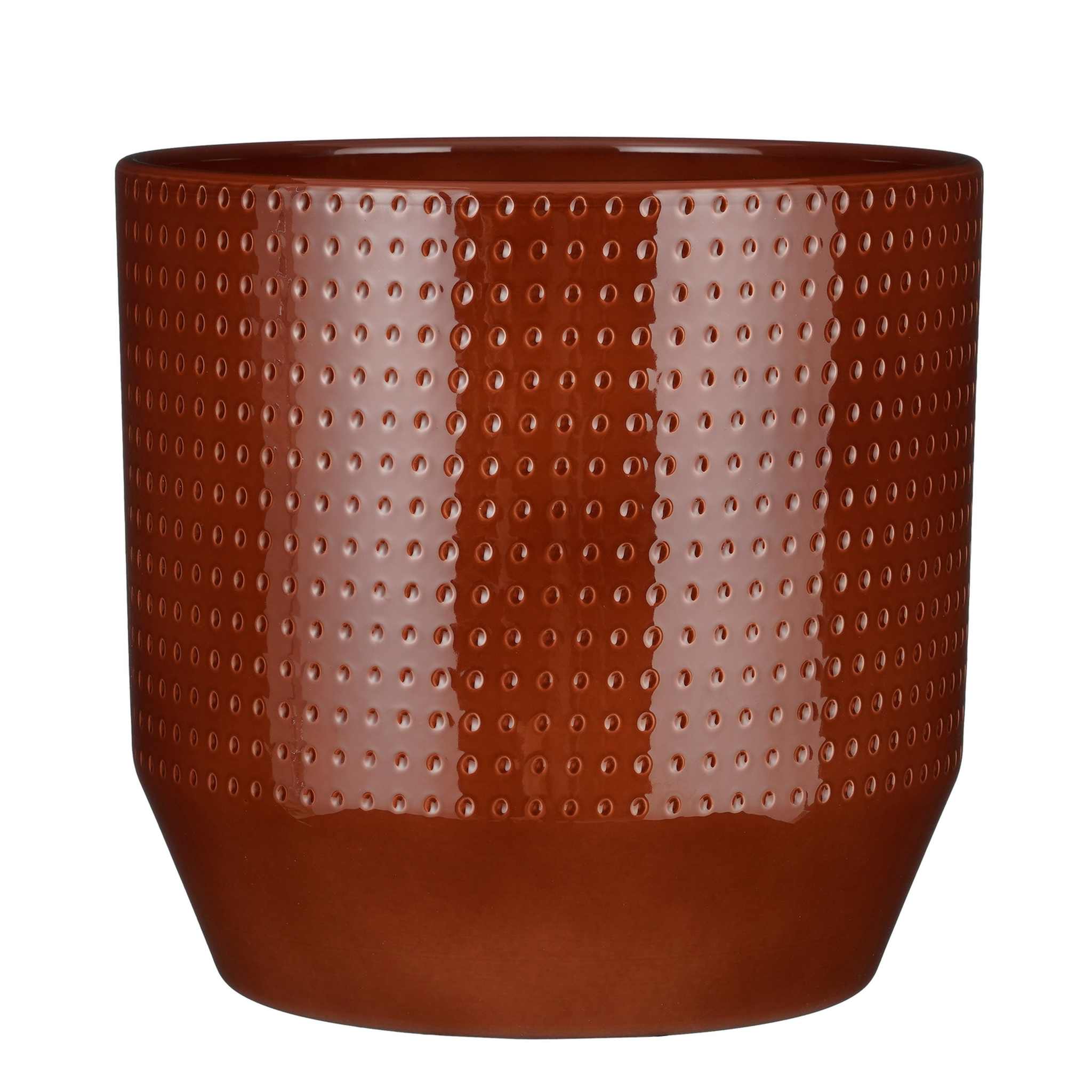 Mica Decorations Bloempot Nola - 27x27x25 cm - Keramiek - Bruin