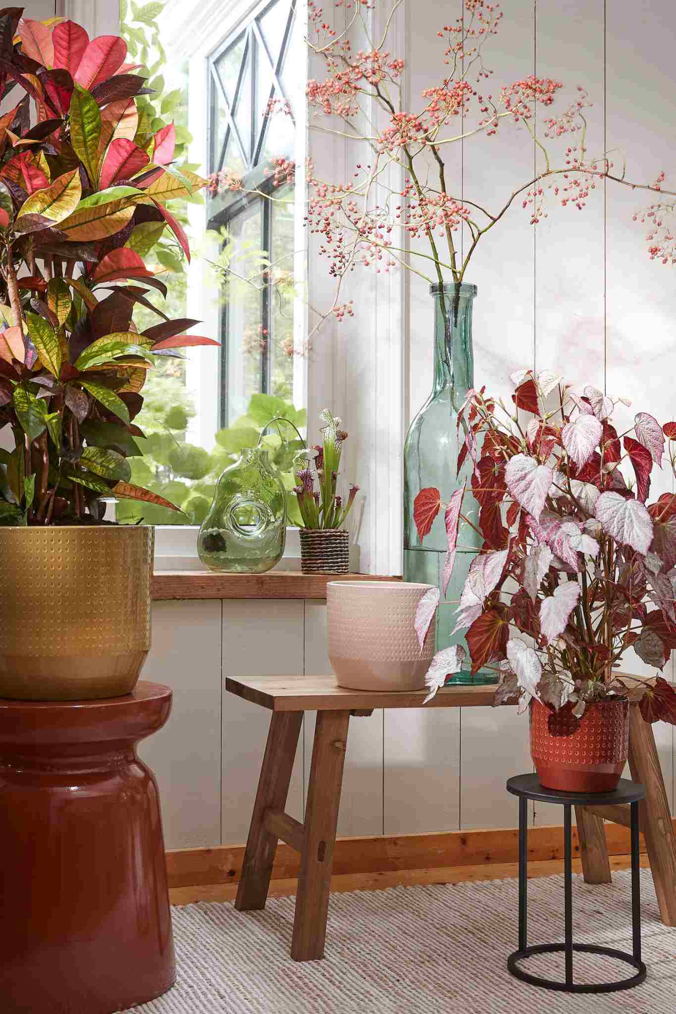 Mica Decorations Bloempot Nola - 27x27x25 cm - Keramiek - Bruin