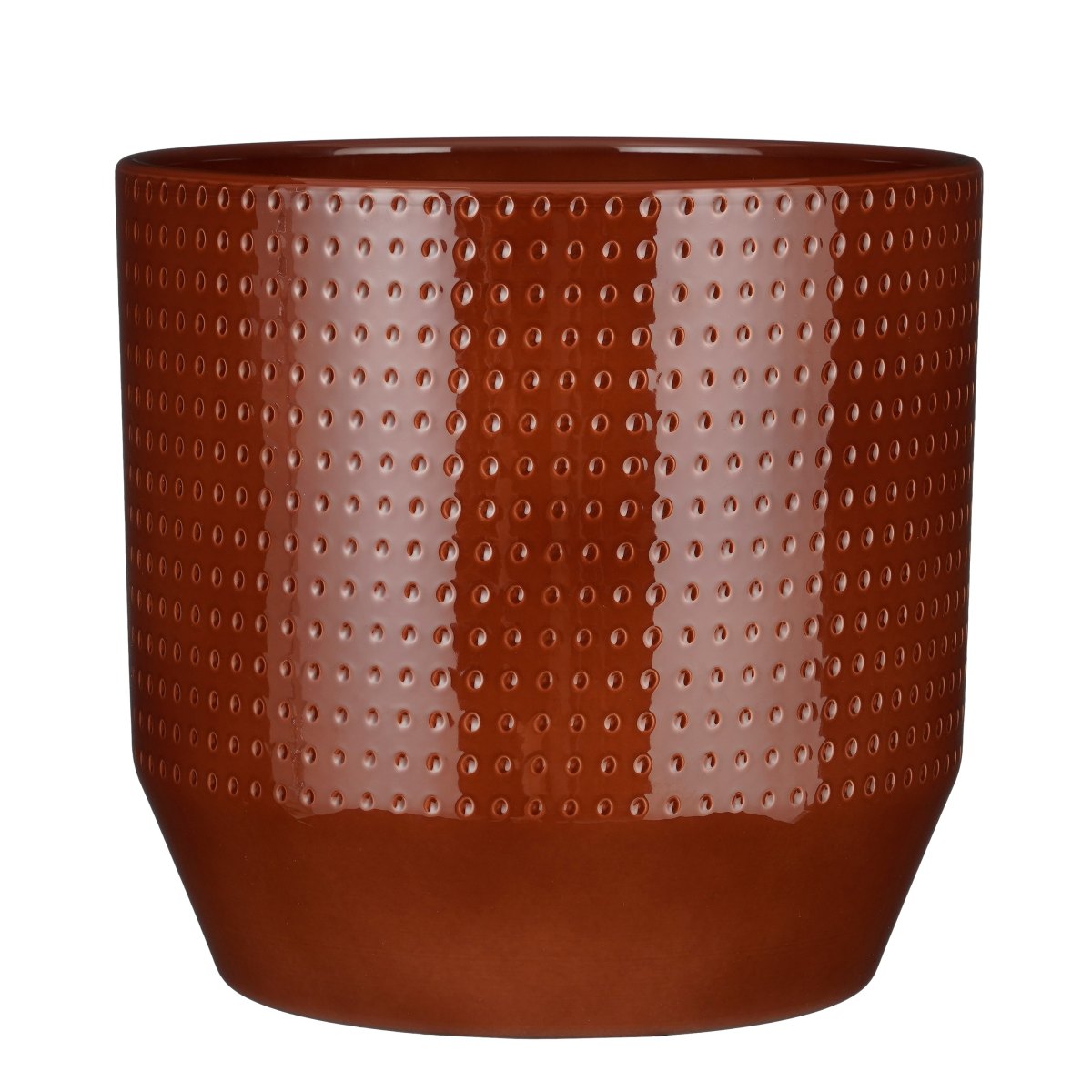 Mica Decorations Bloempot Nola - 27x27x25 cm - Keramiek - Bruin