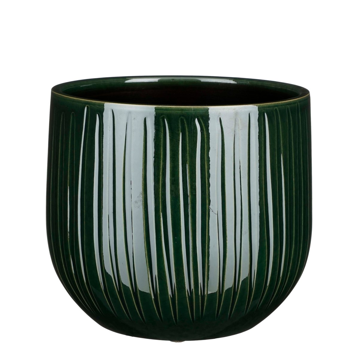 Mica Decorations Bloempot Pablo - 25x25x20 cm - Keramiek - Donkergroen