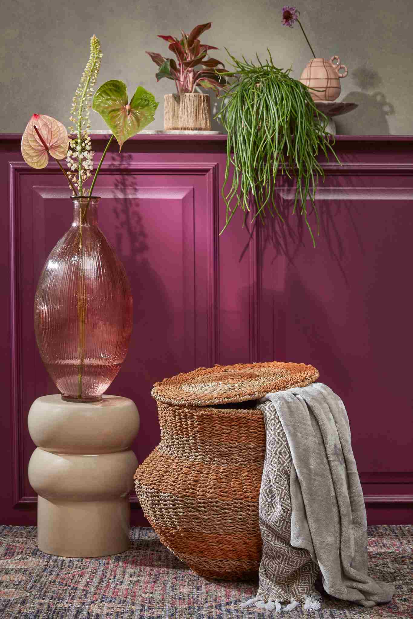 Mica Decorations Mand Tacoma - 55x55x48 cm - Jute - Geel
