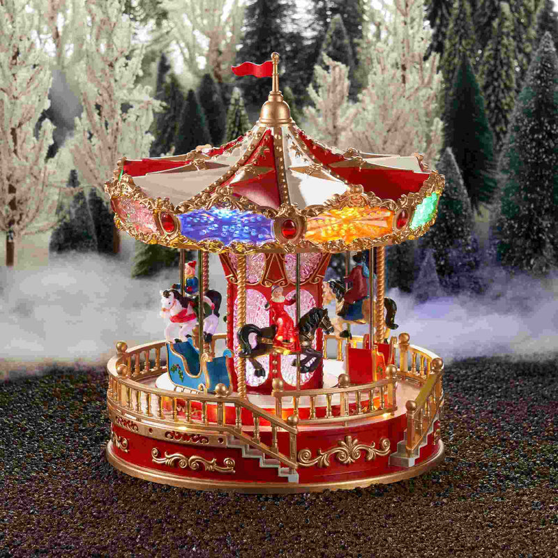 Luville Kerstdorp Draaimolen - 23.5x23.5x28.5 cm - polystyreen - Multi