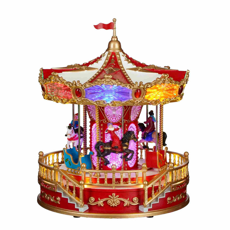 Luville Kerstdorp Draaimolen - 23.5x23.5x28.5 cm - polystyreen - Multi