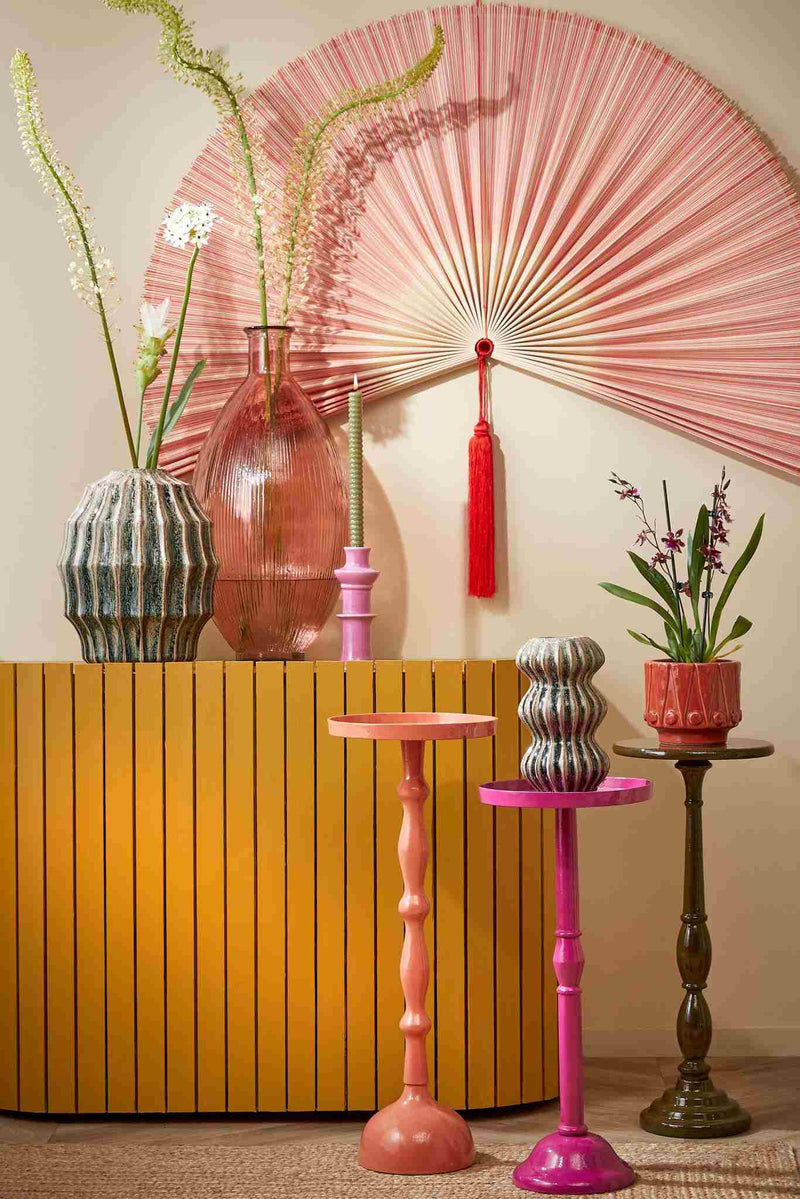 Mica Decorations Bijzettafel Duco - 25x25x58 cm - Aluminium - Roze