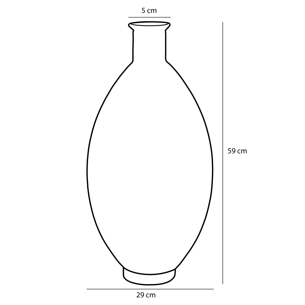 Mica Decorations Firenza Vaas - 29x29x59 cm - Glas - Donkerbruin