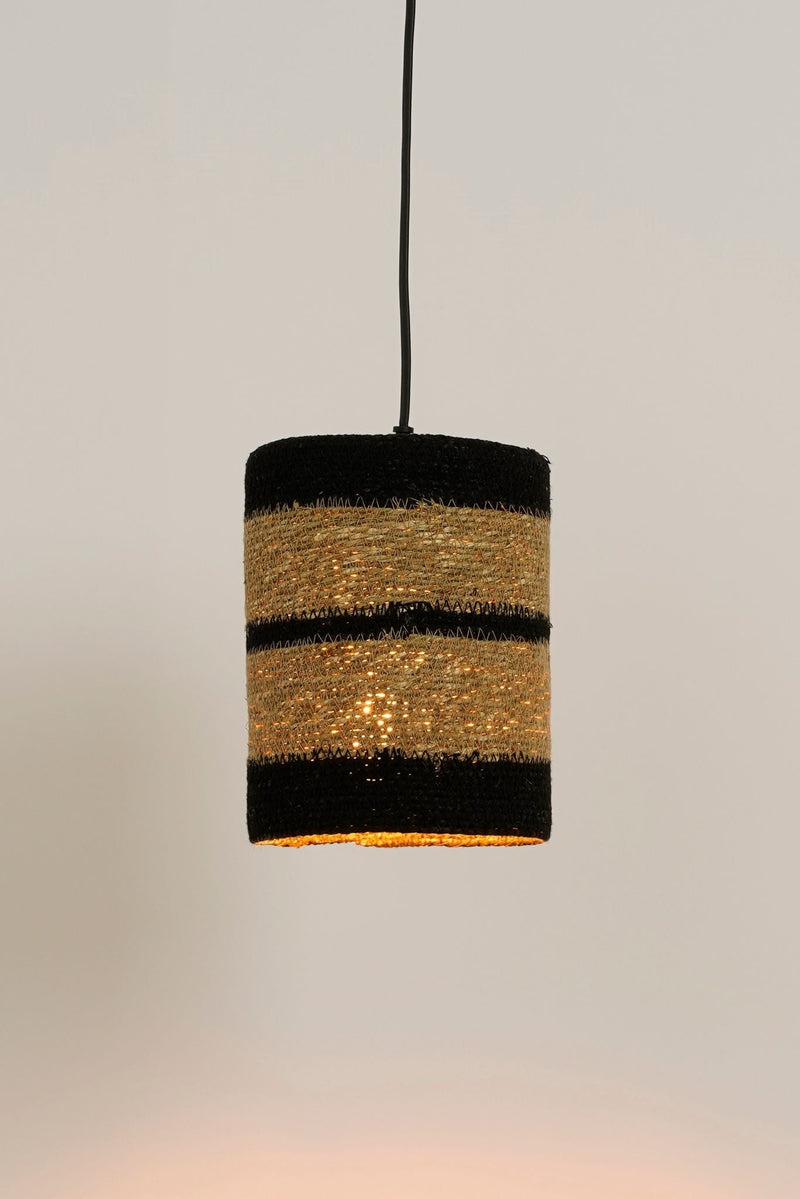 Mica Decorations Hanglamp Jinx - 15x15x20 cm - Jute - Zwart