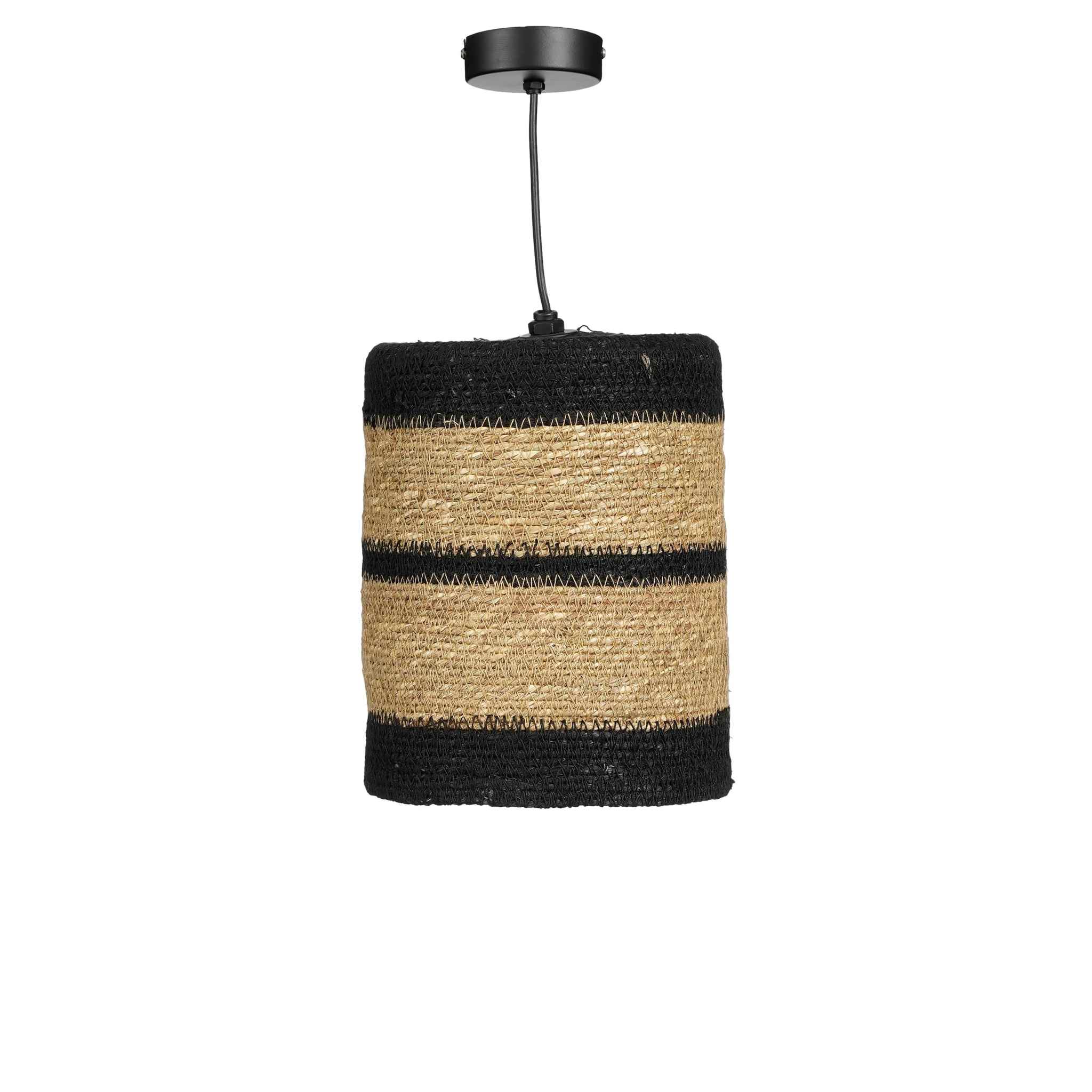 Mica Decorations Hanglamp Jinx - 15x15x20 cm - Jute - Zwart