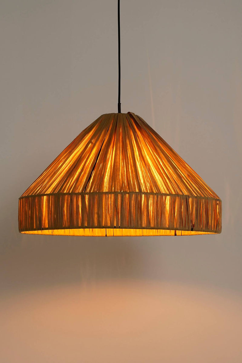 Mica Decorations Hanglamp Elisa - 30x30x18 cm - Raffia - Bruin