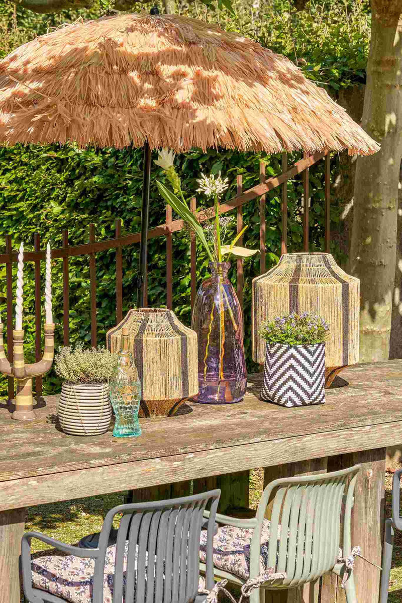 Mica Decorations Lantaarn Liliano - 30x30x36 cm - Jute - Zwart