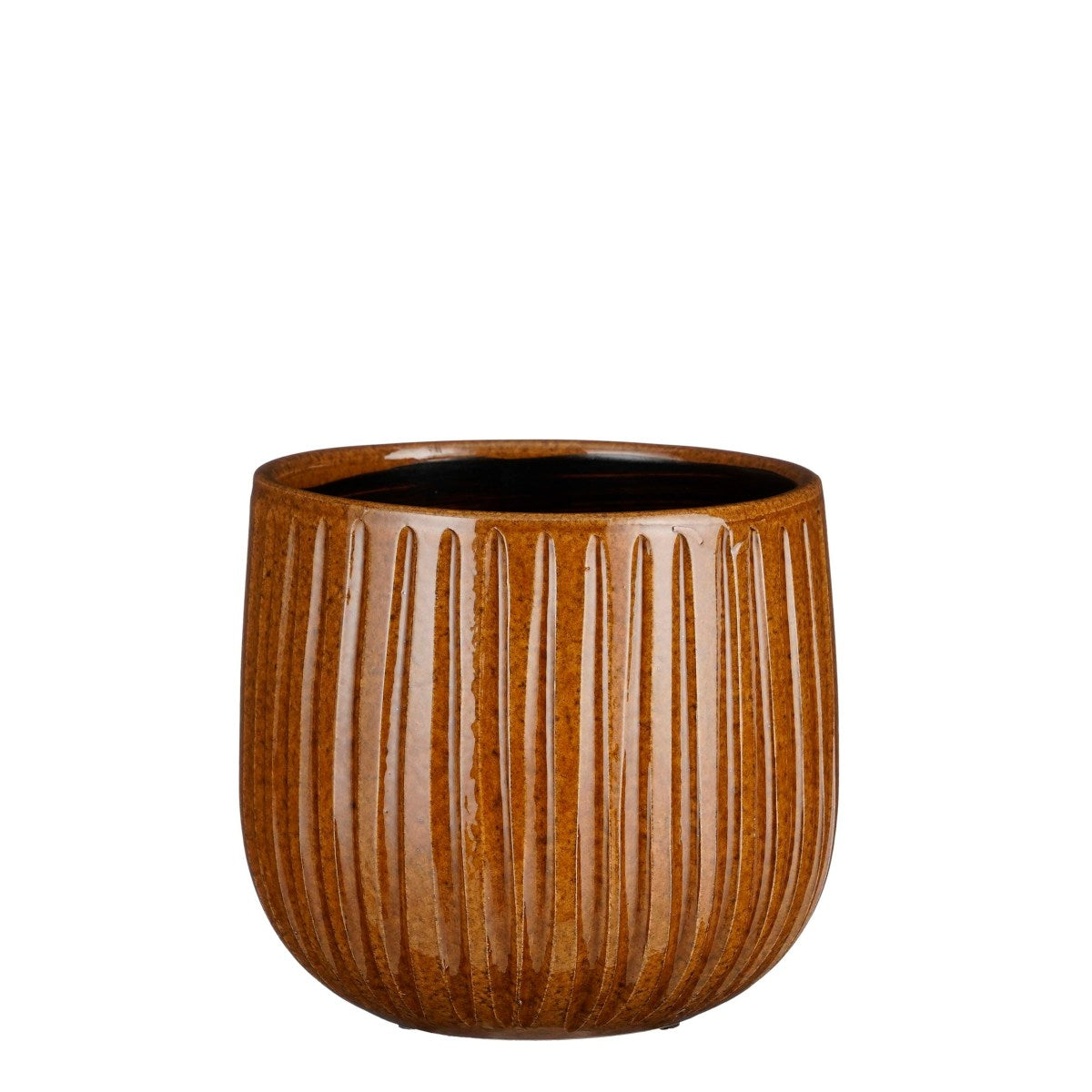 Mica Decorations Bloempot Pablo - 18x18x16 cm - Keramiek - Oker