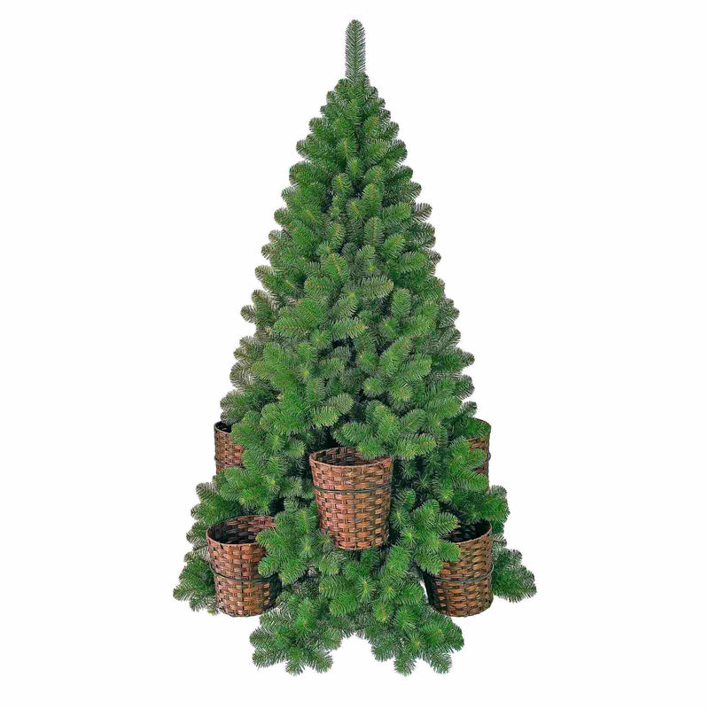 Black Box Kunstkerstboom Basket - 135x135x230 cm - PVC - Groen