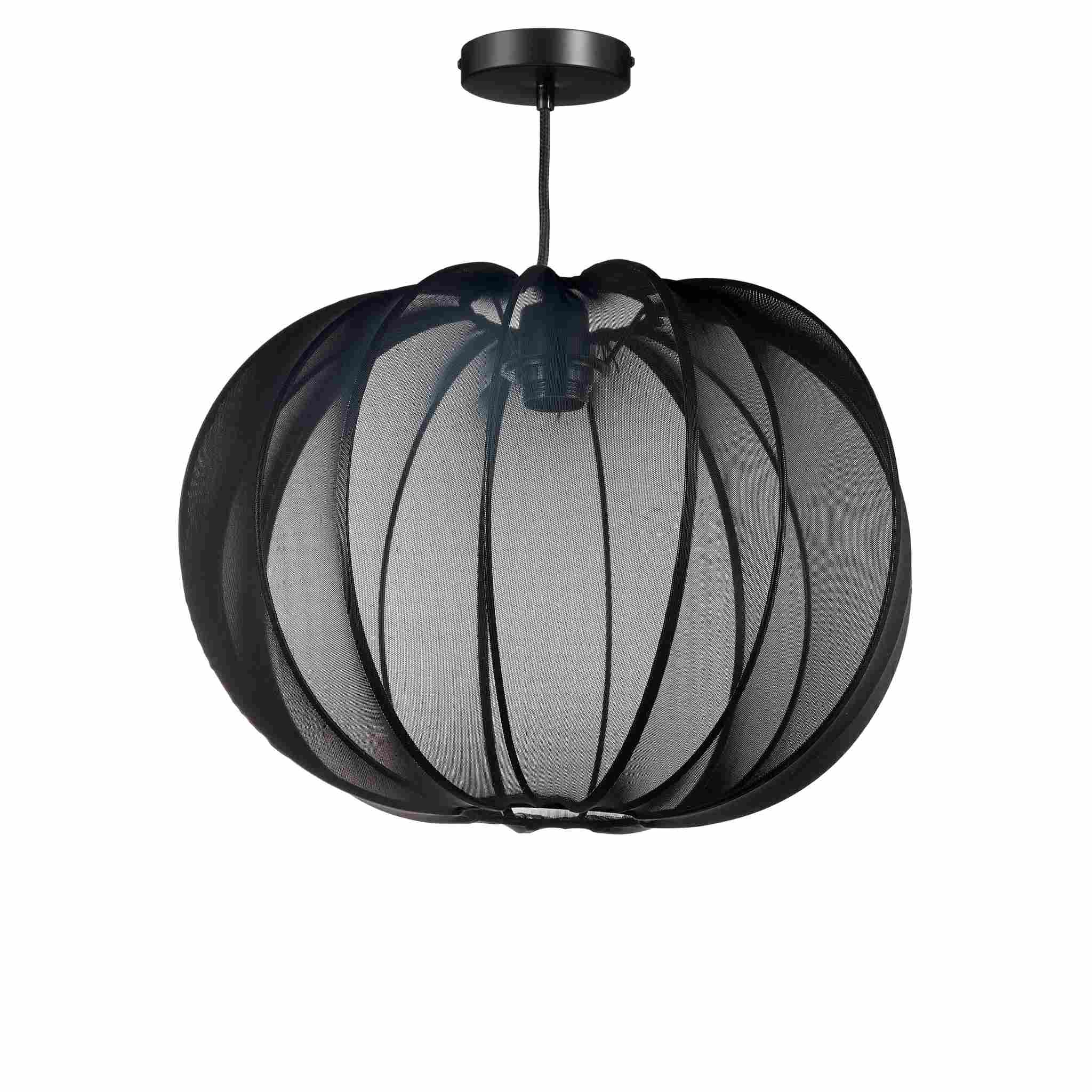 Mica Decorations Hanglamp Melon - 43x43x30 cm - Ijzer - Zwart