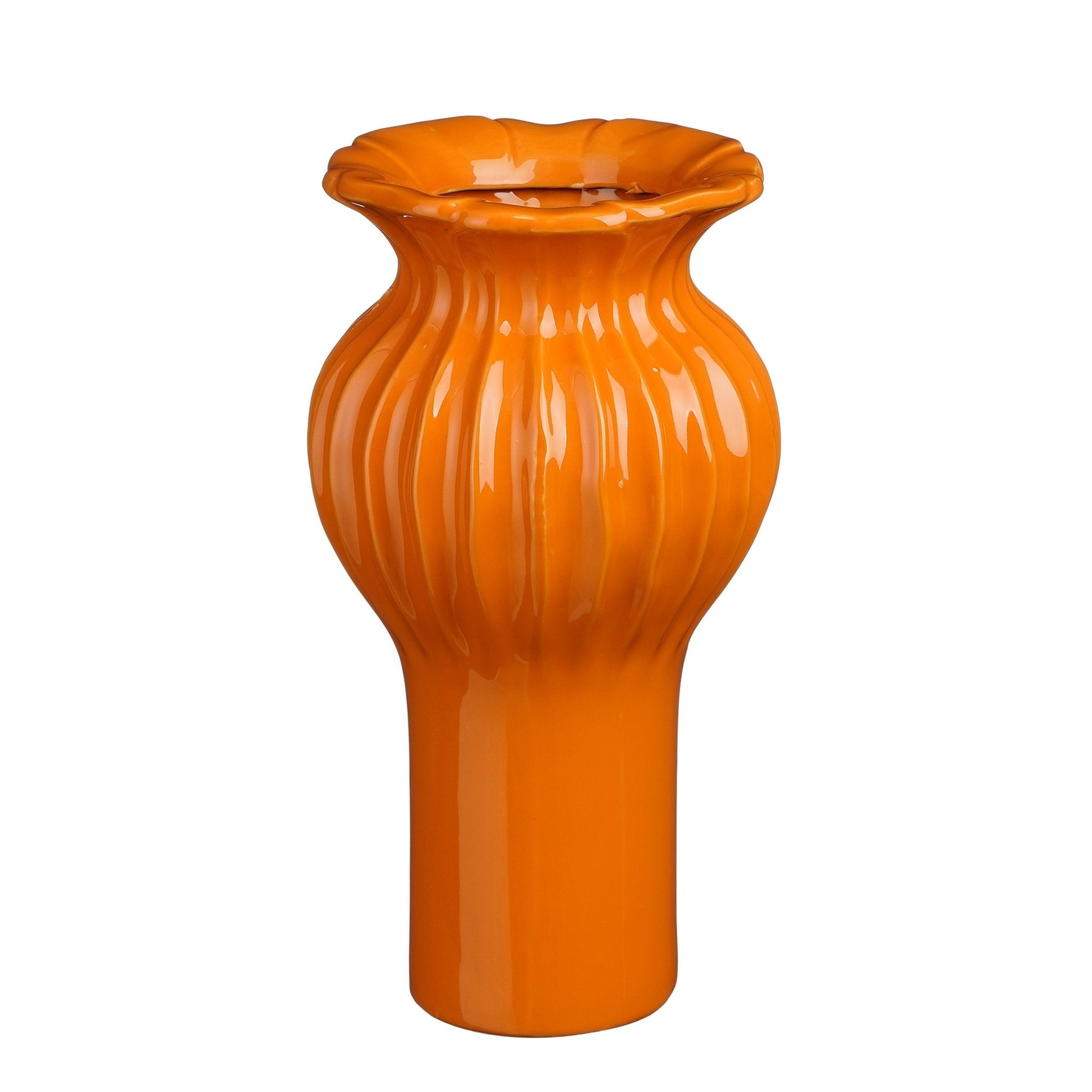Mica Decorations Vaas Felipe - 16x16x30 cm - Keramiek - Oranje