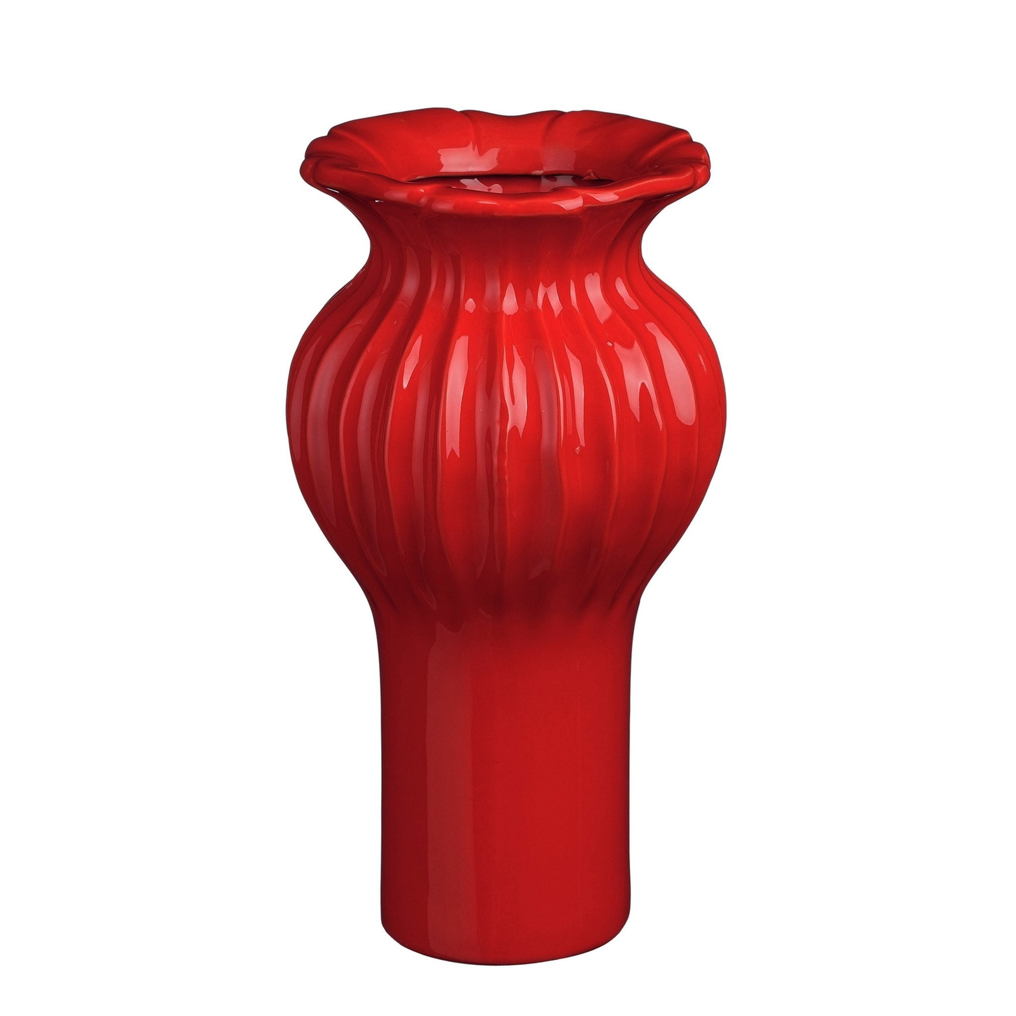 Mica Decorations Vaas Felipe - 16x16x30 cm - Keramiek - Rood
