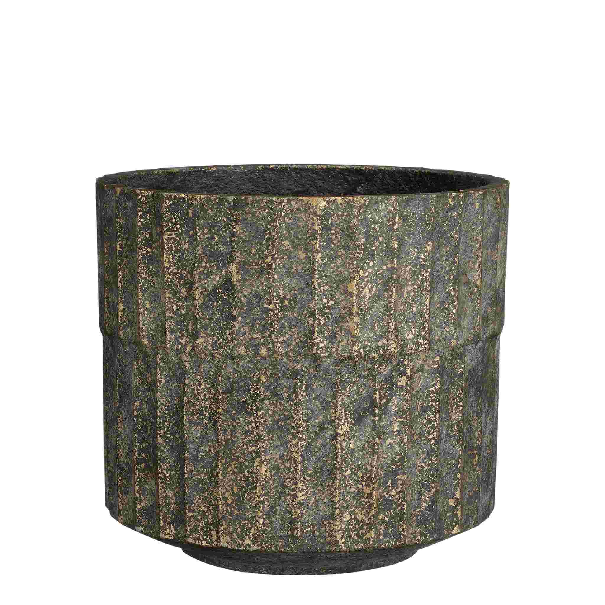 Mica Decorations Bloempot Apiro - 24x24x22 cm - Cement - Zwart