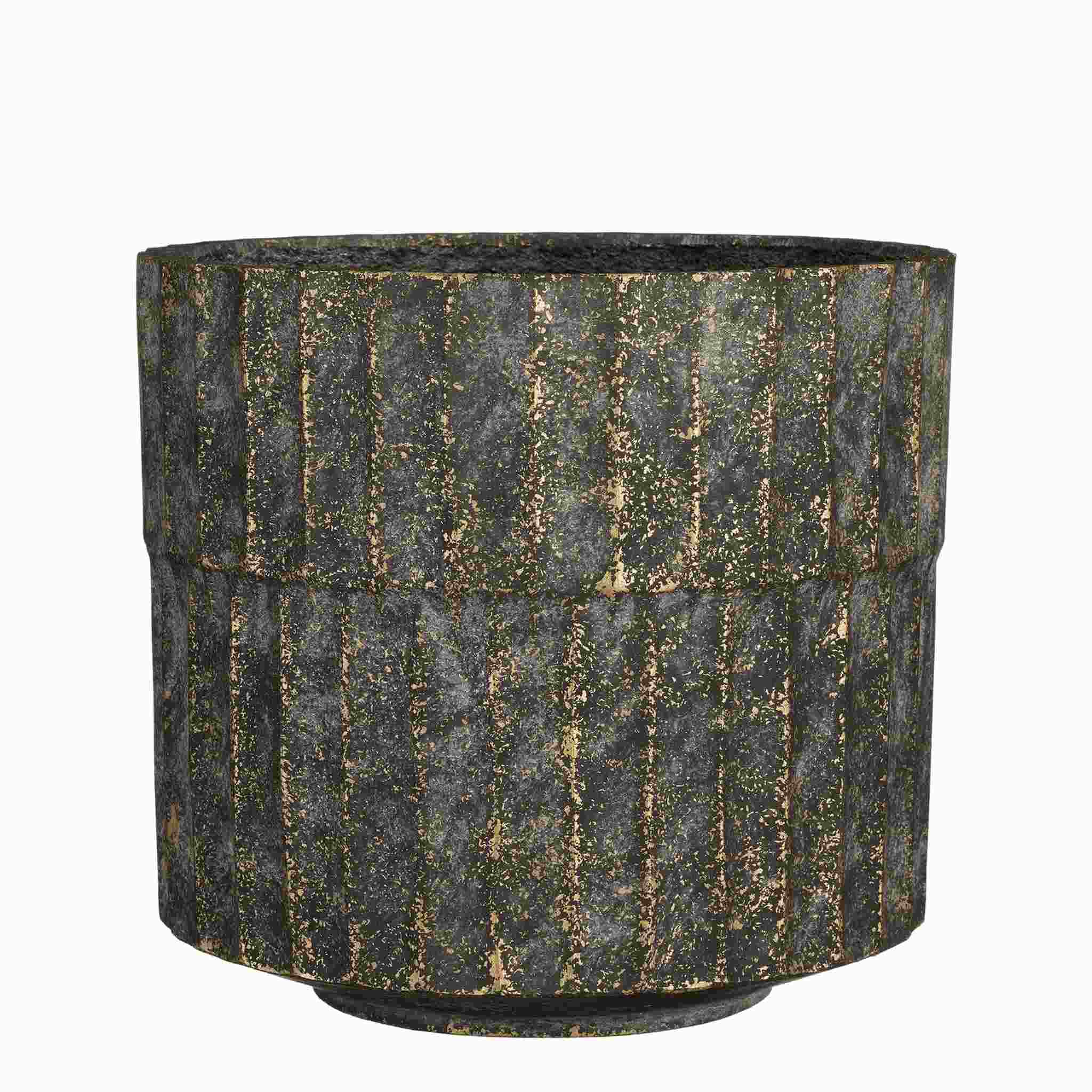 Mica Decorations Bloempot Apiro - 27x27x25 cm - Cement - Zwart
