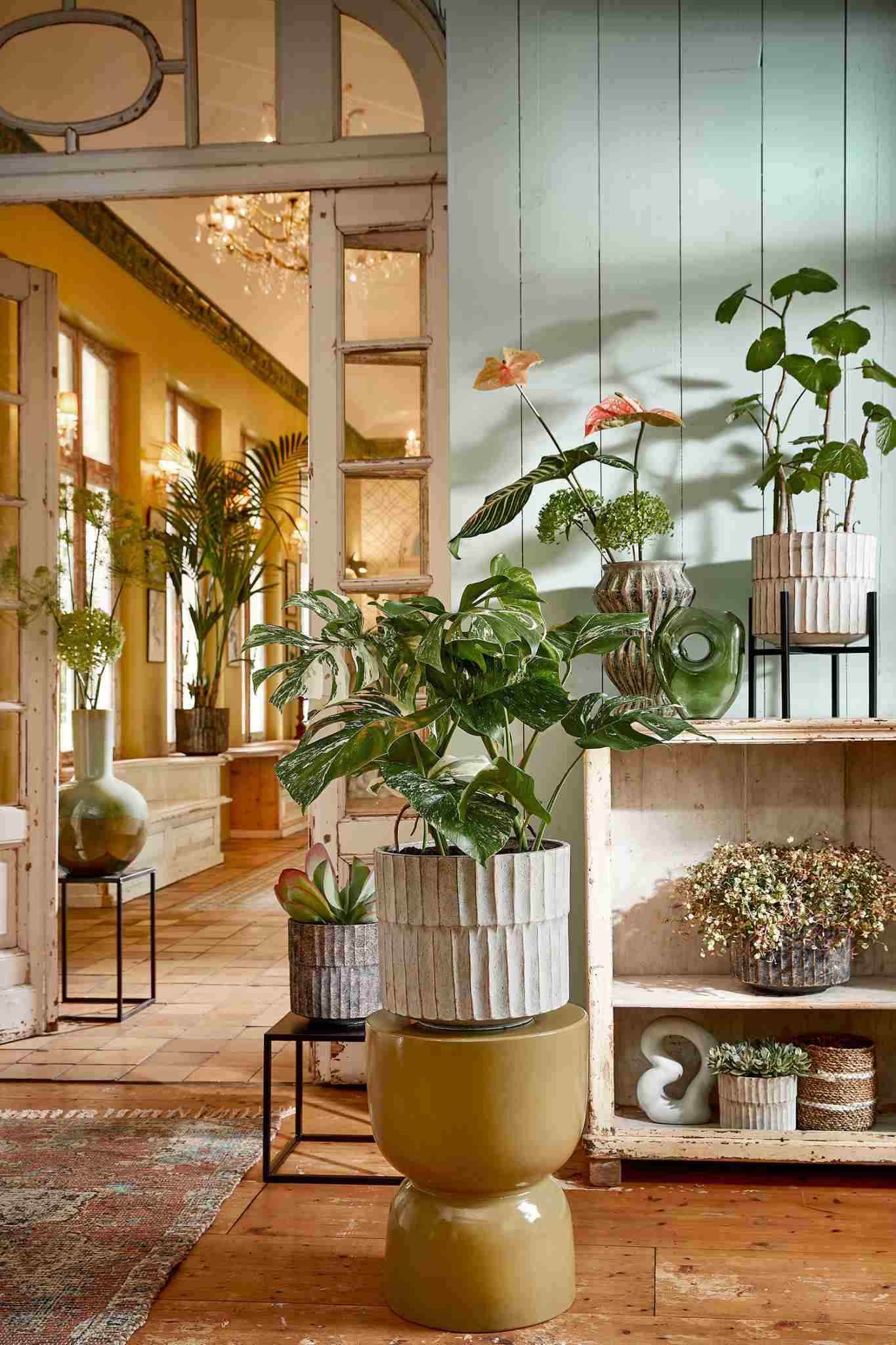 Mica Decorations Bloempot Apiro - 27x27x25 cm - Cement - Zwart