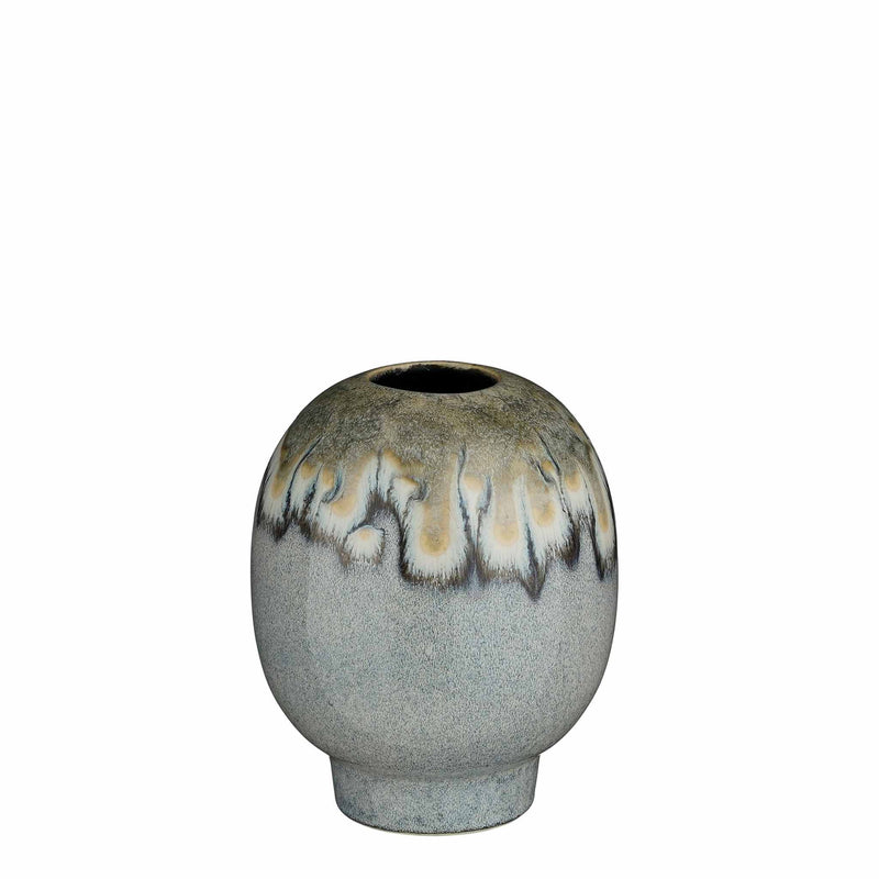 Mica Decorations Vaas Helma - 20x20x25 cm - Steen - Blauw