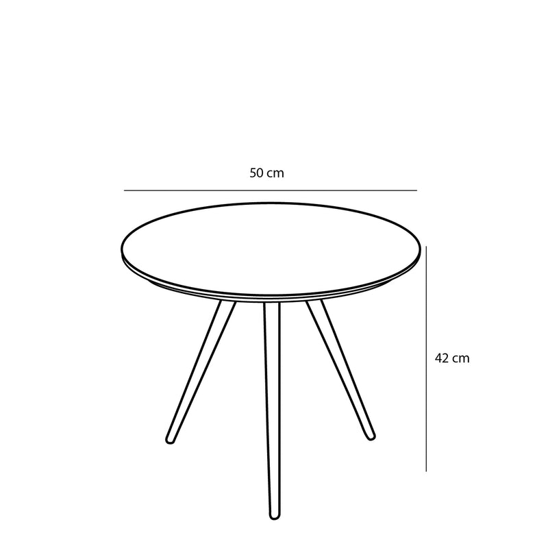 Mica Decorations Bijzettafel Jailey - 50x50x49 cm - Hout - Bruin- Set van 2