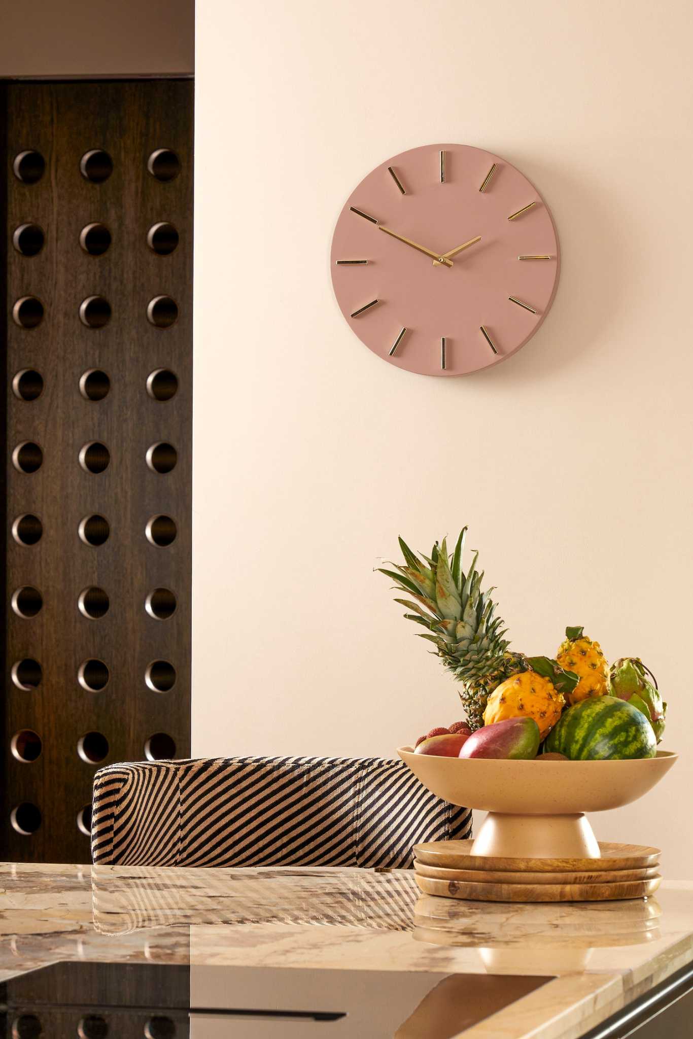 Mica Decorations Klok Brixen - 35x4x35 cm - Aluminium - Bruin