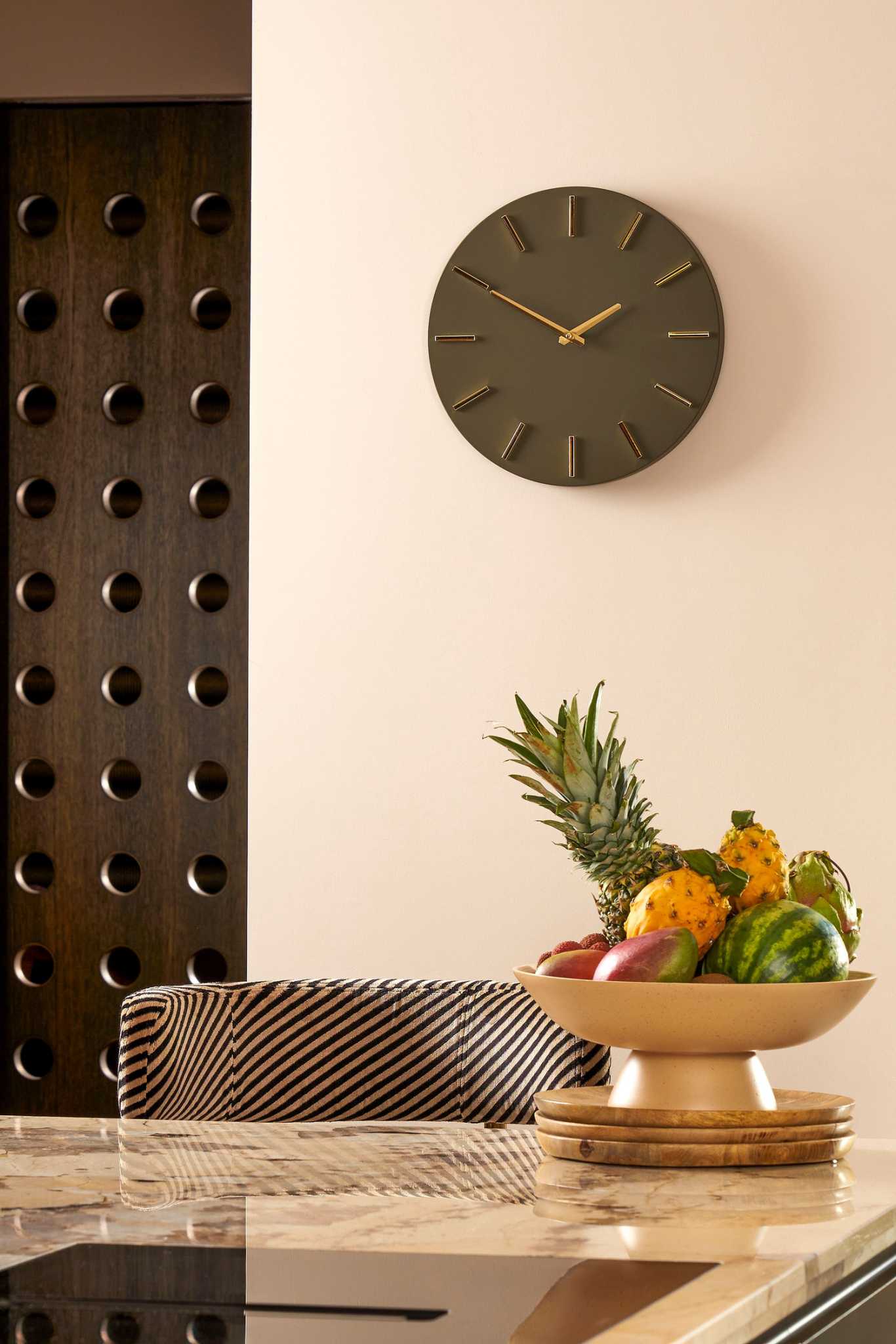 Mica Decorations Klok Brixen - 35.5x4x35.5 cm - Aluminium - Donker Groen
