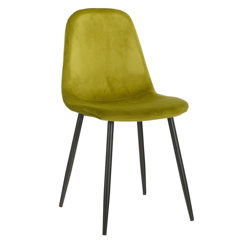 Mica Decorations Stoel Montelli - 53x44x85 cm - Fluweel - Groen