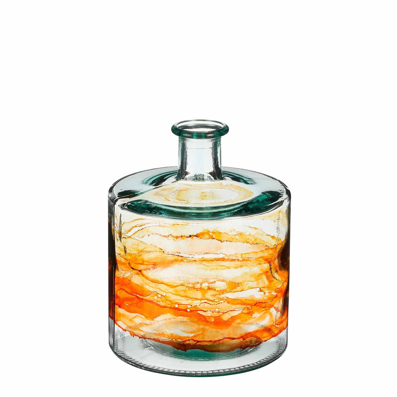 Mica Decorations Vaas Guan - 20.5x20.5x26 cm - Glas - Oranje