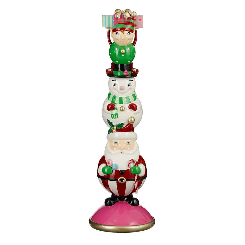 House of Seasons Kerstversiering Elf - 30x30x94 cm - Polyresin - Rood