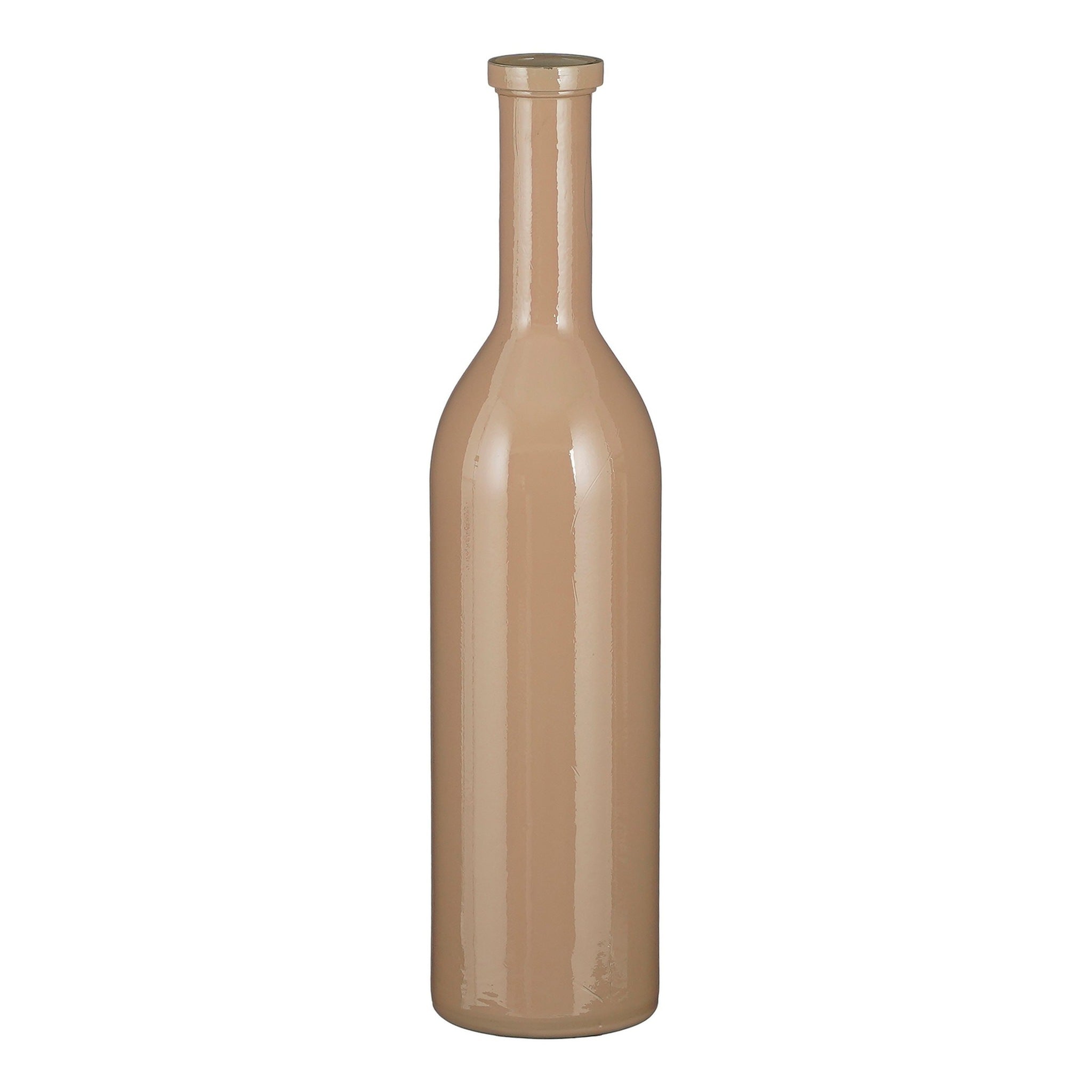 Mica Decorations Vaas Rioja - 18x18x75 cm - Gerecycled Glas - Taupe