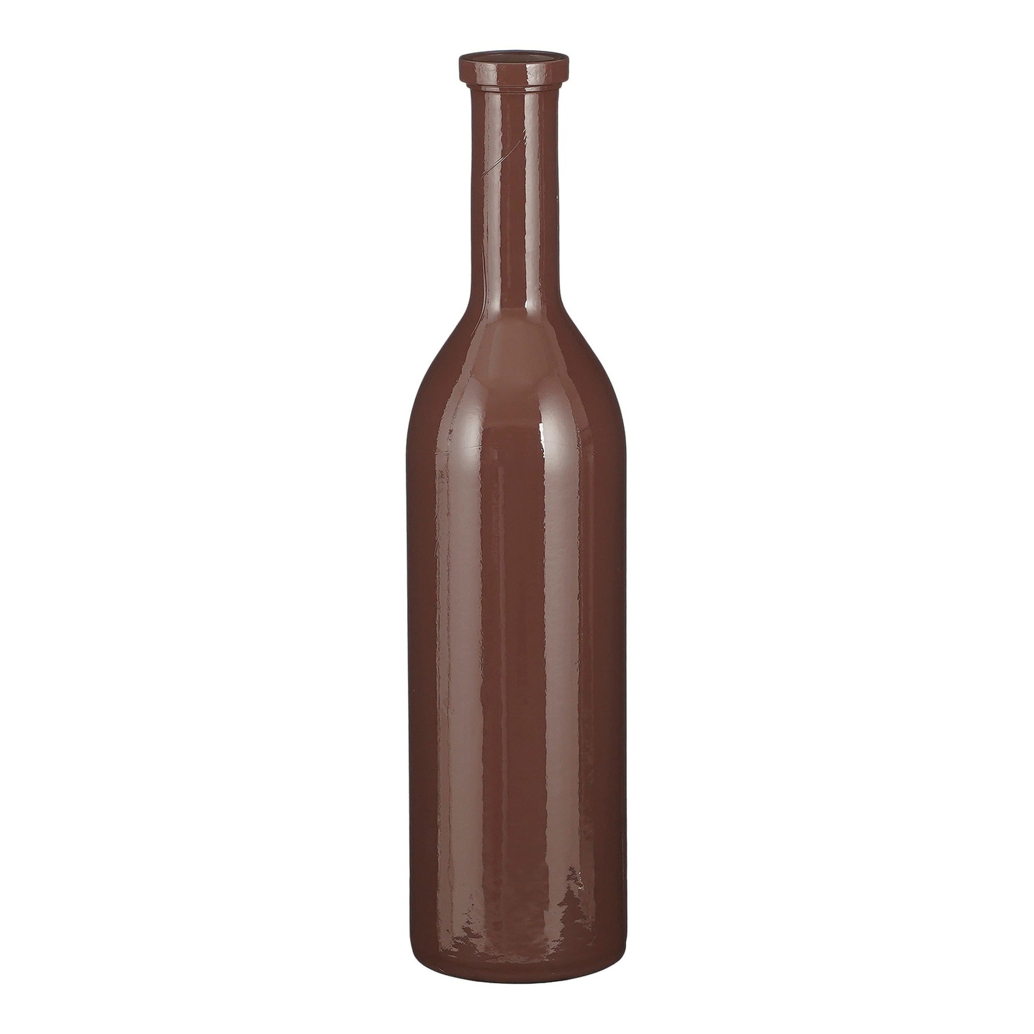 Mica Decorations Vaas Rioja - 18x18x75 cm - Gerecycled Glas - Donkerbruin