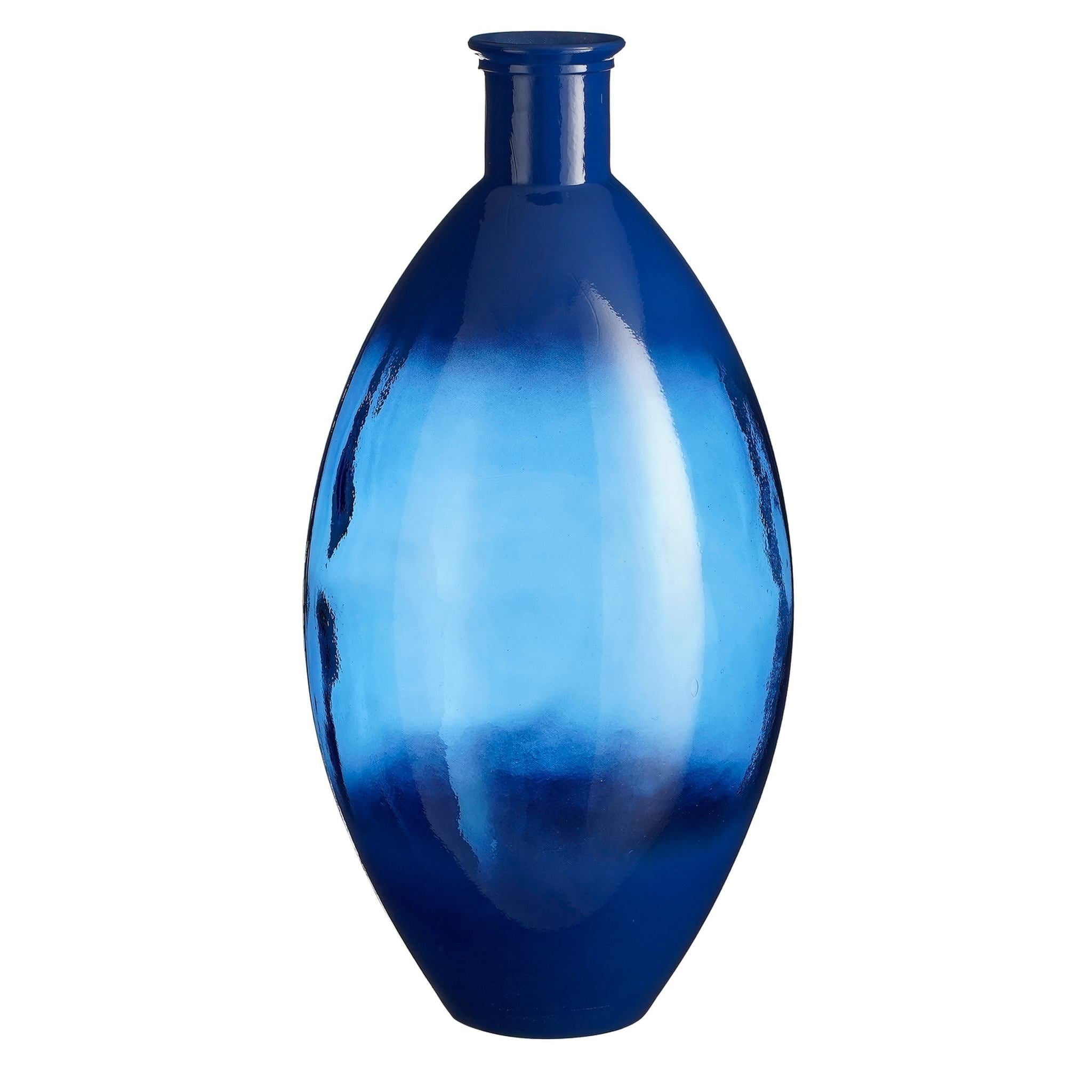 Mica Decorations Vaas Bolero - 29x29x59 cm - Gerecycled Glas - Blauw