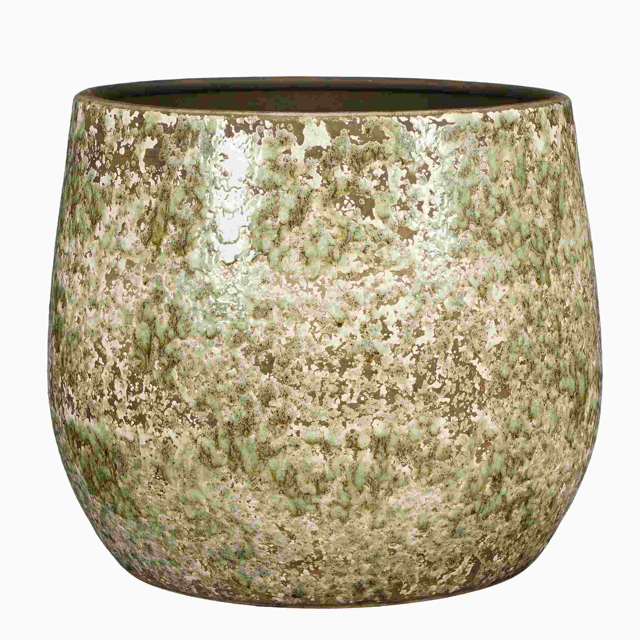Mica Decorations Bloempot Antica - 38x38x31 cm - Terracotta - Groen