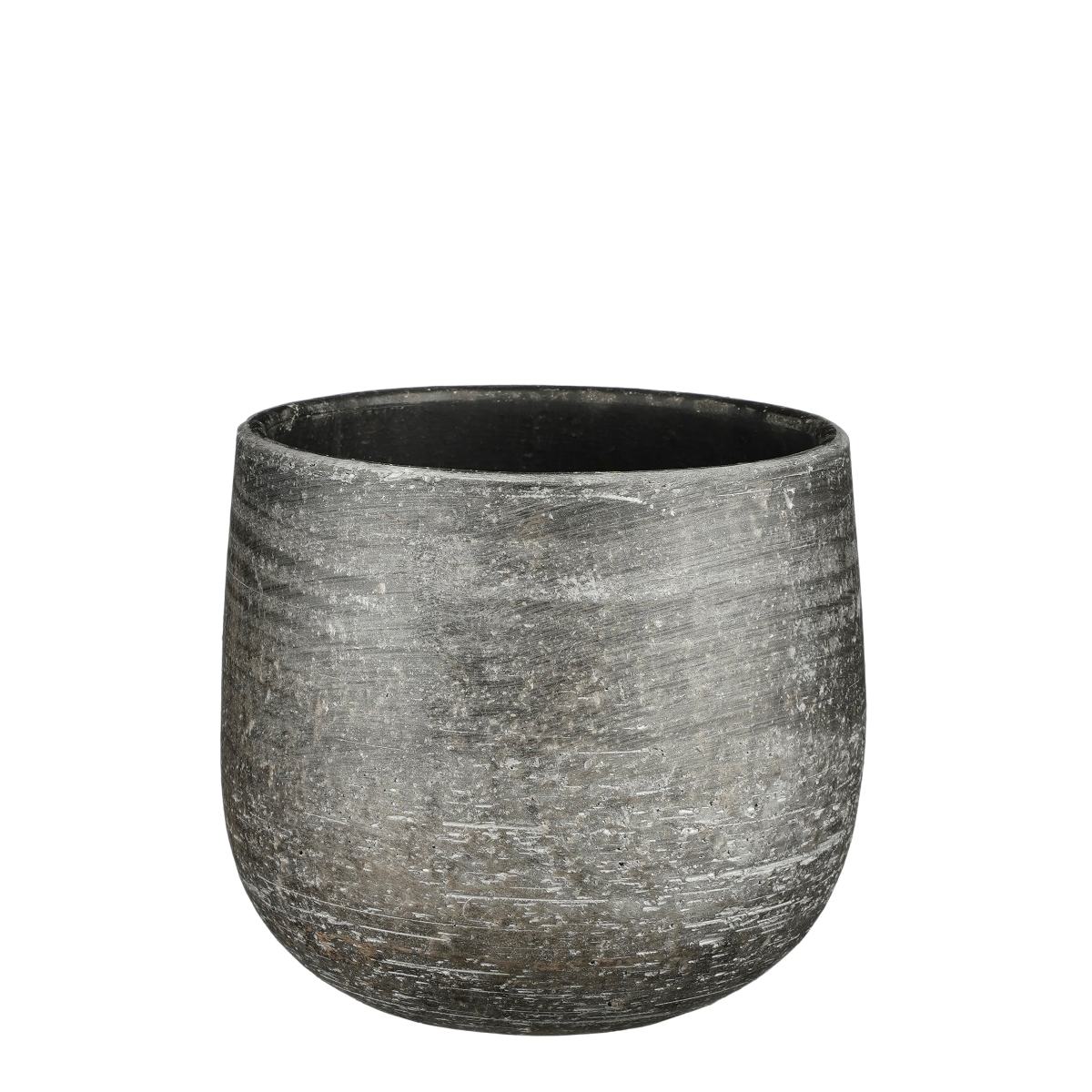 Mica Decorations Marcus Bloempot - 18x18x16 cm - Keramiek - Antraciet